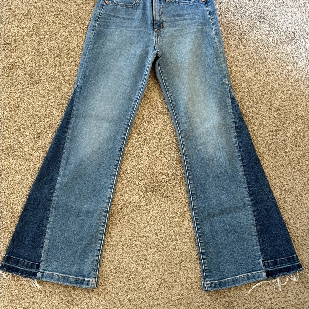 GAP High Rise Patched 70’s Flare Jeans 27P Petite